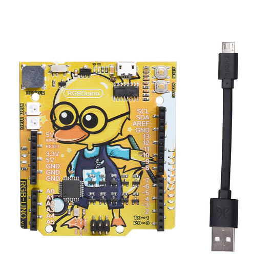 BIQU RGBDuino UNO V1.2 Jenny Greek Duck ATMEGA328P-AU Chip 16MHZ 5V Development Board VS Arduino UNO R3 Upgrade for Raspberry Pi 4 Raspberry Pi 3B