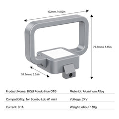 BIQU Panda Hue OTG, CNC Machined DIY Translucent Relief Cover with LED Panel, Easy Installation and Hidden Wiring for Bambu Lab A1 mini