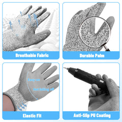 Hanboost Anti-Cut Protective Gloves for DIY, Gardening, Woodworking Glass Cutting