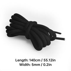 BIQU Round Shoelaces – 2 Pairs Black & 2 Pairs White | 100cm & 140cm
