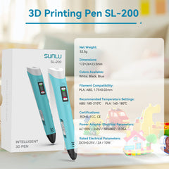 SUNLU 3D Pen 3D Printing Pen SL-200, Perfect Gift for Creative Kids, Suitable for Children Aged 5 and Above