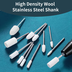 Hanboost 12pc Wool Felt Polishing Set for Rotary Tool Kit
