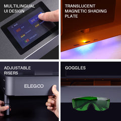 ELEGOO PHECDA 20W Laser Engraver & Cutter with Air Assist, CNC Laser Engraving and Cutting Machine for Wood and Metal, Dark Acrylic, 400x400mm Engraving Area (Basic)