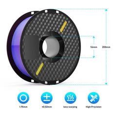 Twotrees Rainbow Silk PLA Filament (1KG per roll, 1.75mm diameter)