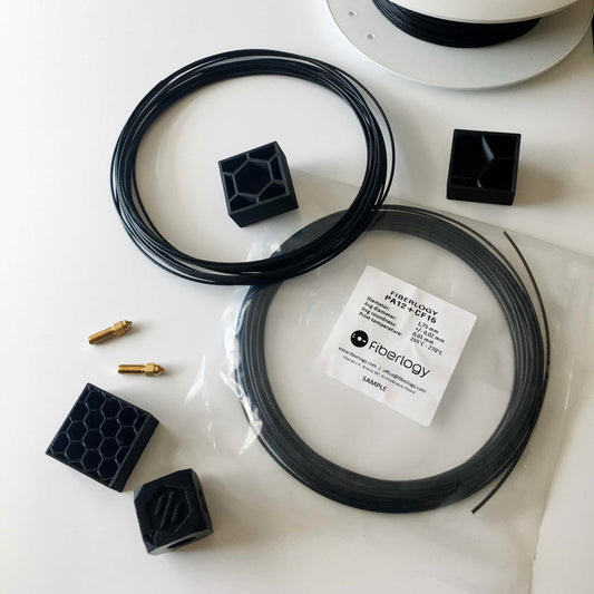 Fiberlogy NYLON PA12+CF Filament - Sample, 17-25gm (Sample), 1.75mm, Carbon Excellence, Nylon Filament with Carbon Fiber Black