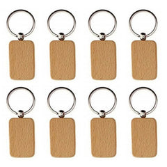 Wooden ID Tags Blank Rectangle Wooden Key Chain Diy