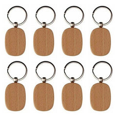 Wooden ID Tags Blank Rectangle Wooden Key Chain Diy