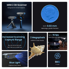 MINI 2 3D Scanner: Blue Light丨Precision 0.02 mm