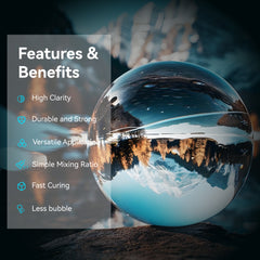 Crystal Clear Epoxy Resin Kit 48OZ(32OZ+16OZ), Perfect for DIY Gifts, Casting, Coating, Decorating, River Table Top