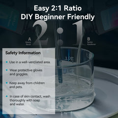 Crystal Clear Epoxy Resin Kit 48OZ(32OZ+16OZ), Perfect for DIY Gifts, Casting, Coating, Decorating, River Table Top