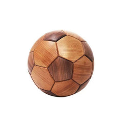 Teak Solid Wood Football Luban Mortise And Tenon Teak Splicing Crafts Bedroom Study Living Room Fan Gift