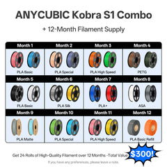 Anycubic Kobra S1 Combo 24 Rolls Filament with Free Shipping