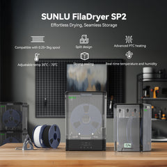 SUNLU FilaDryer SP2, 2-in-1 Filament Dryer Combine with Storage Box, Compatible with spool size 1kg×2 or 2kg×1 or 3kg×1