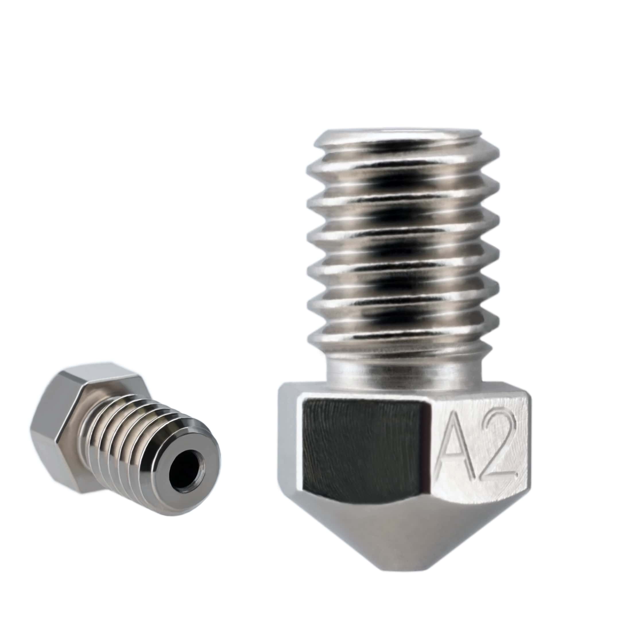 Plated A2 Hardened Tool Steel Nozzle RepRap - M6 Thread 1.75mm Filament