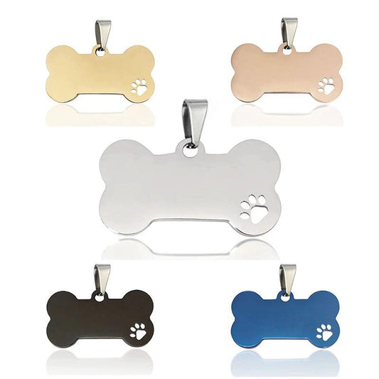 Twotrees 20Pcs Stainless steel Bone Pet ID Tag