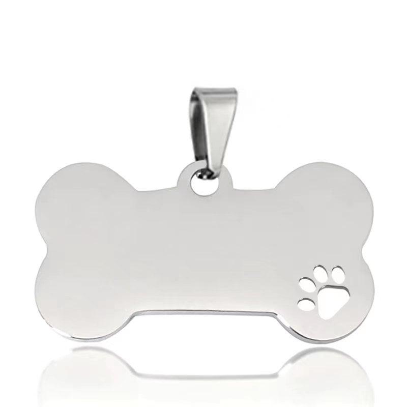 Twotrees 20Pcs Stainless steel Bone Pet ID Tag