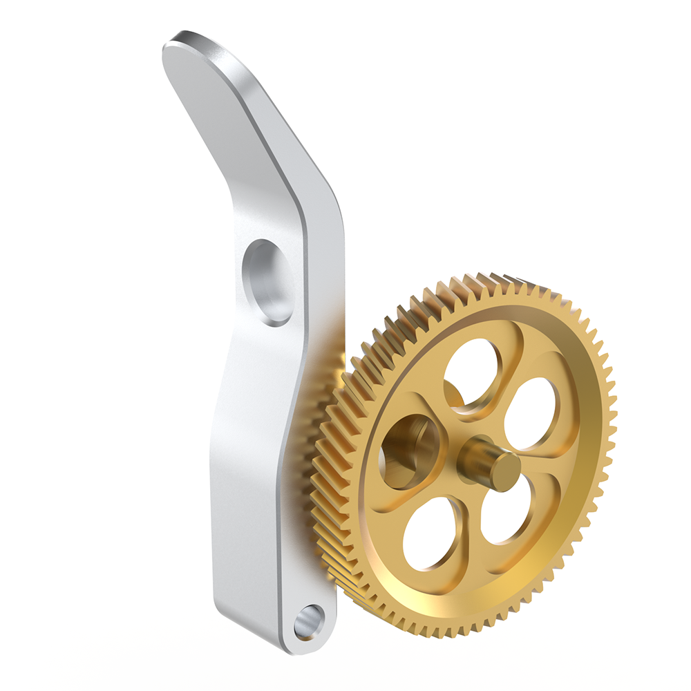 BIQU Panda Claw Extruder Gear Set for Bambu X1/P1/A1 Series - Golden Nano-Coated Hardened Steel Gear with Aluminum CNC Support