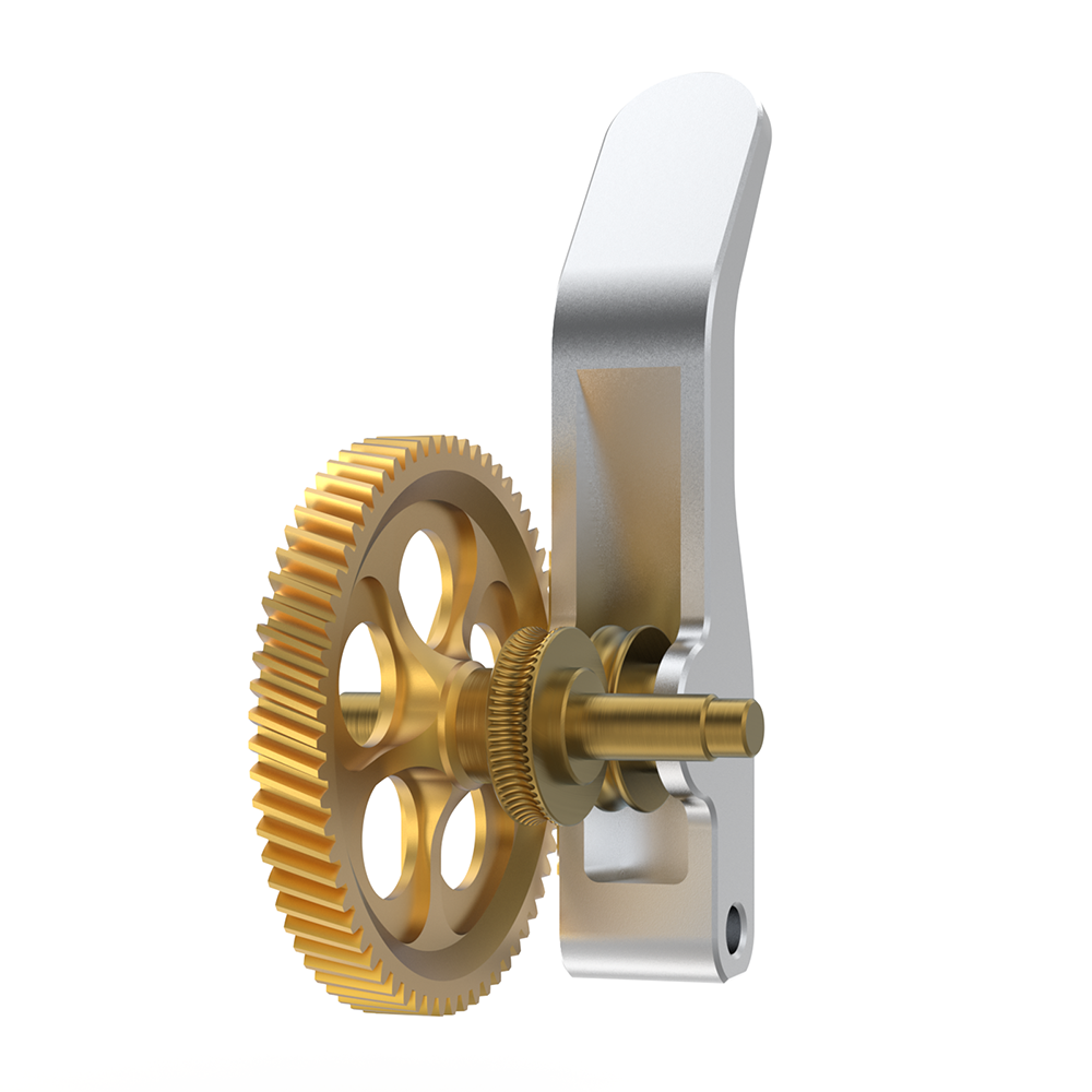 BIQU Panda Claw Extruder Gear Set for Bambu X1/P1/A1 Series - Golden Nano-Coated Hardened Steel Gear with Aluminum CNC Support