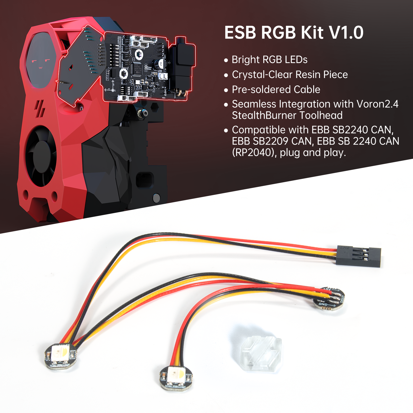 BIGTREETECH ESB/MSB/SB RGB Kit V1.0 Mini Button Bright RGB Leds 3D Printer Parts For Voron Printers