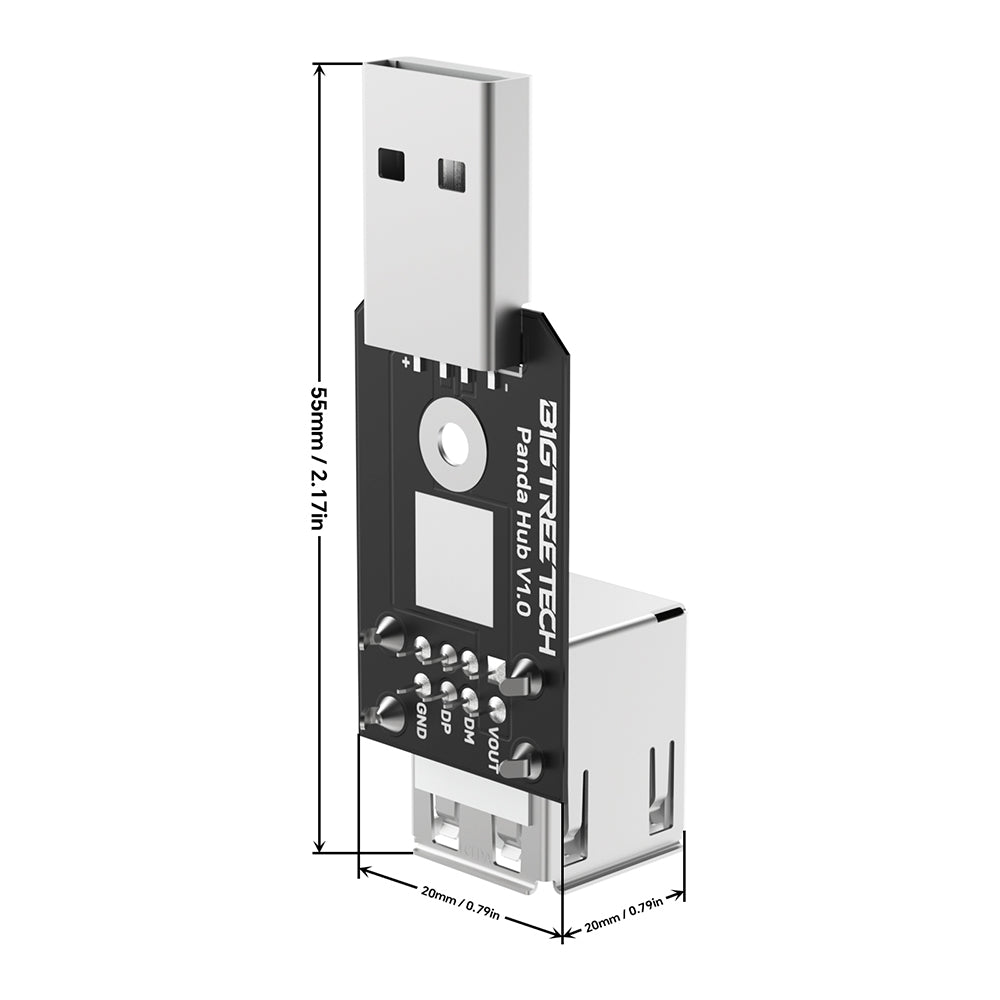 BIGTREETECH Panda Hub Dual USB Adapter Shield the Original USB Port on Bambu Lab P1S/P1P Printers