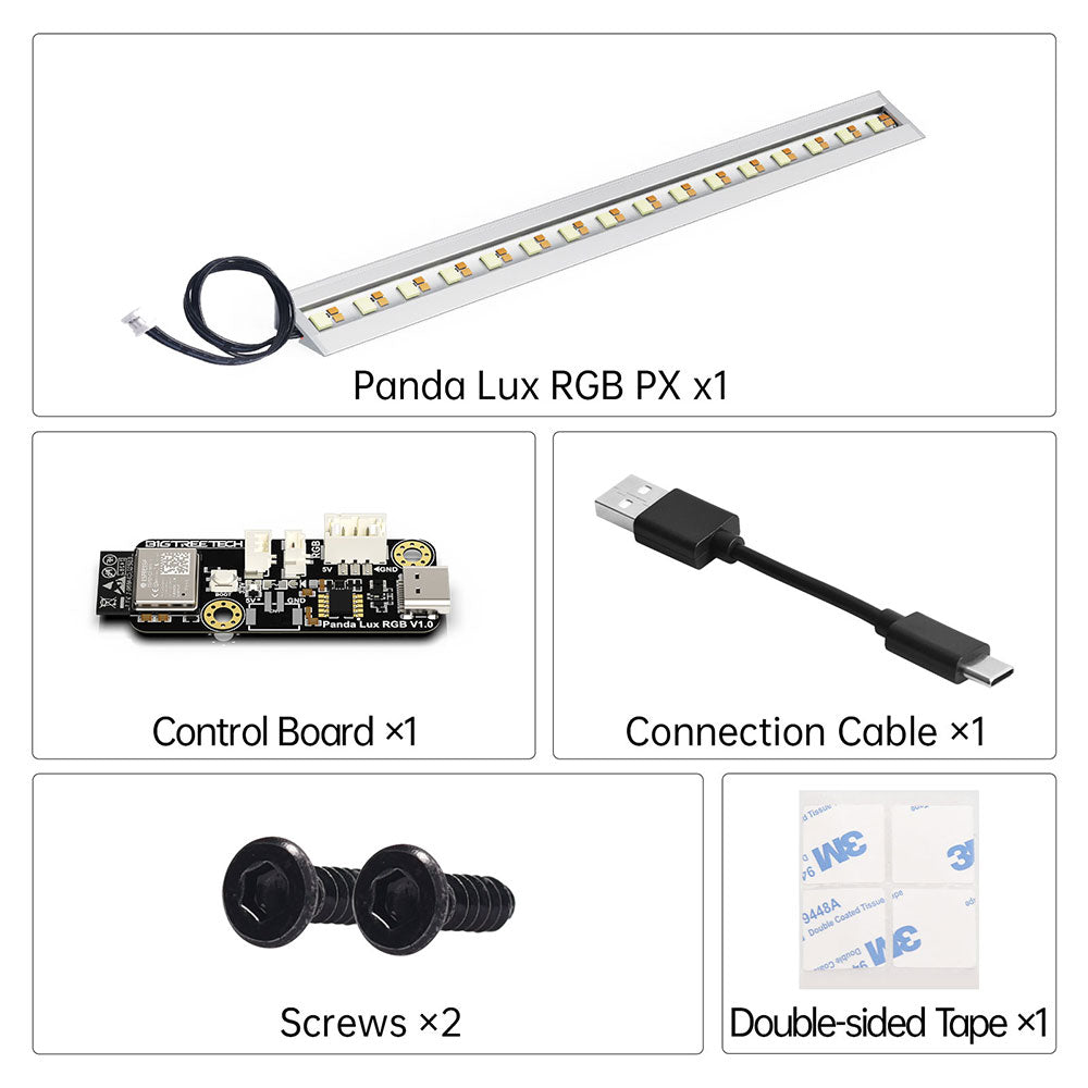 BIQU Panda Lux RGB Kit PX – ESP32 Smart Control, Magnetic Mount, High-Brightness RGBW, Printer Status Sync
