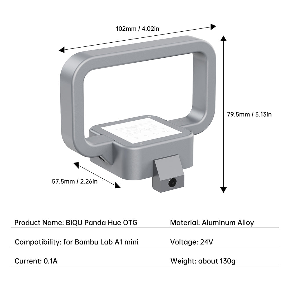BIQU Panda Hue OTG, CNC Machined DIY Translucent Relief Cover with LED Panel, Easy Installation and Hidden Wiring for Bambu Lab A1 mini