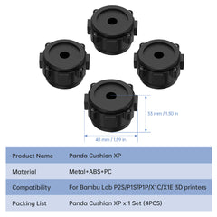BIQU Panda Cushion XP Shock Absorbing Foot Pads for Bambu Lab P2S/P1S/P1P/X1C/X1E