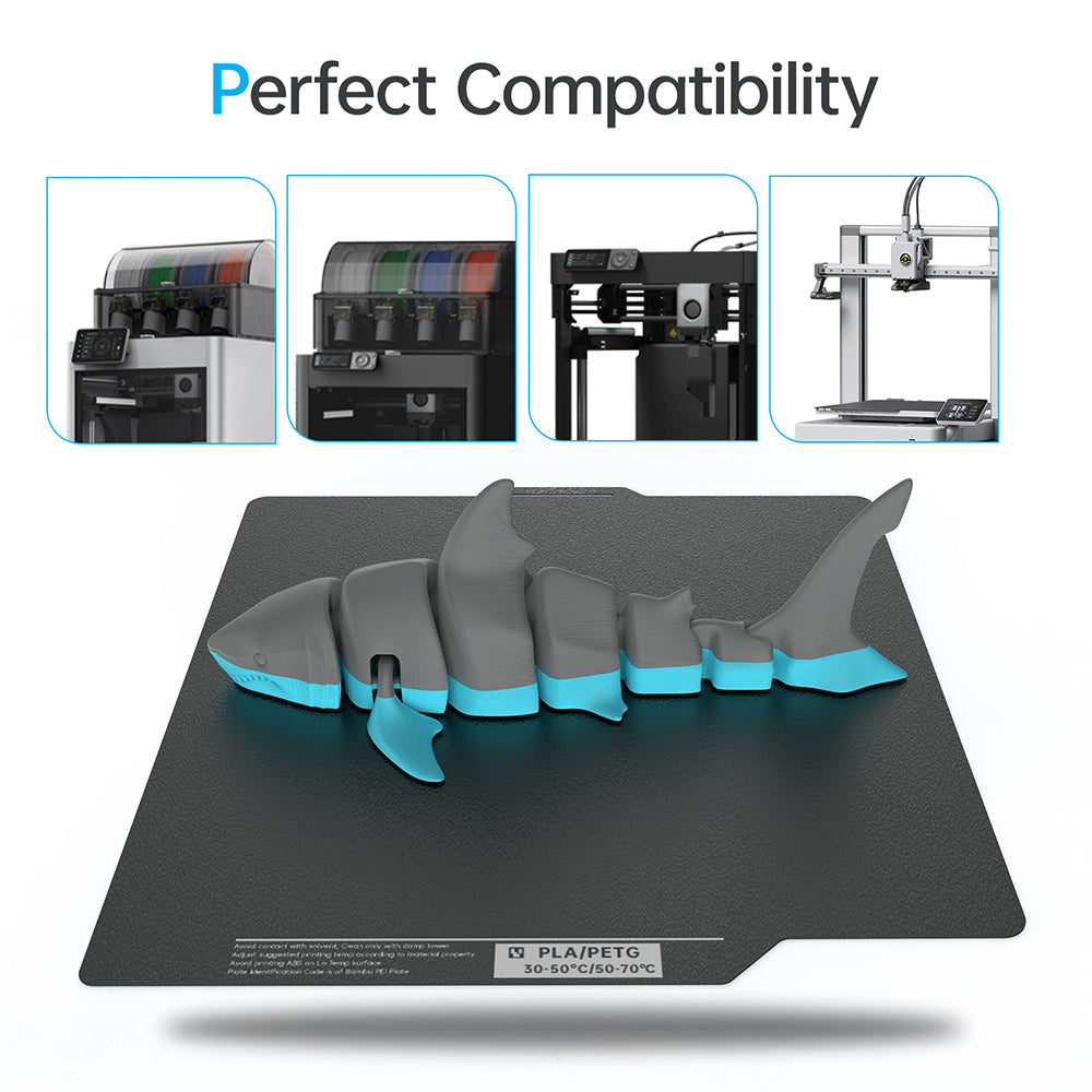 BIQU Panda Buildplate 257MM*257MM Double-CryoGrip Textured Coating Steel Sheet, Durable and Heat-resistant Build Plate for Bambu Lab P1P/P1S/P2S/X1C/A1 Printers