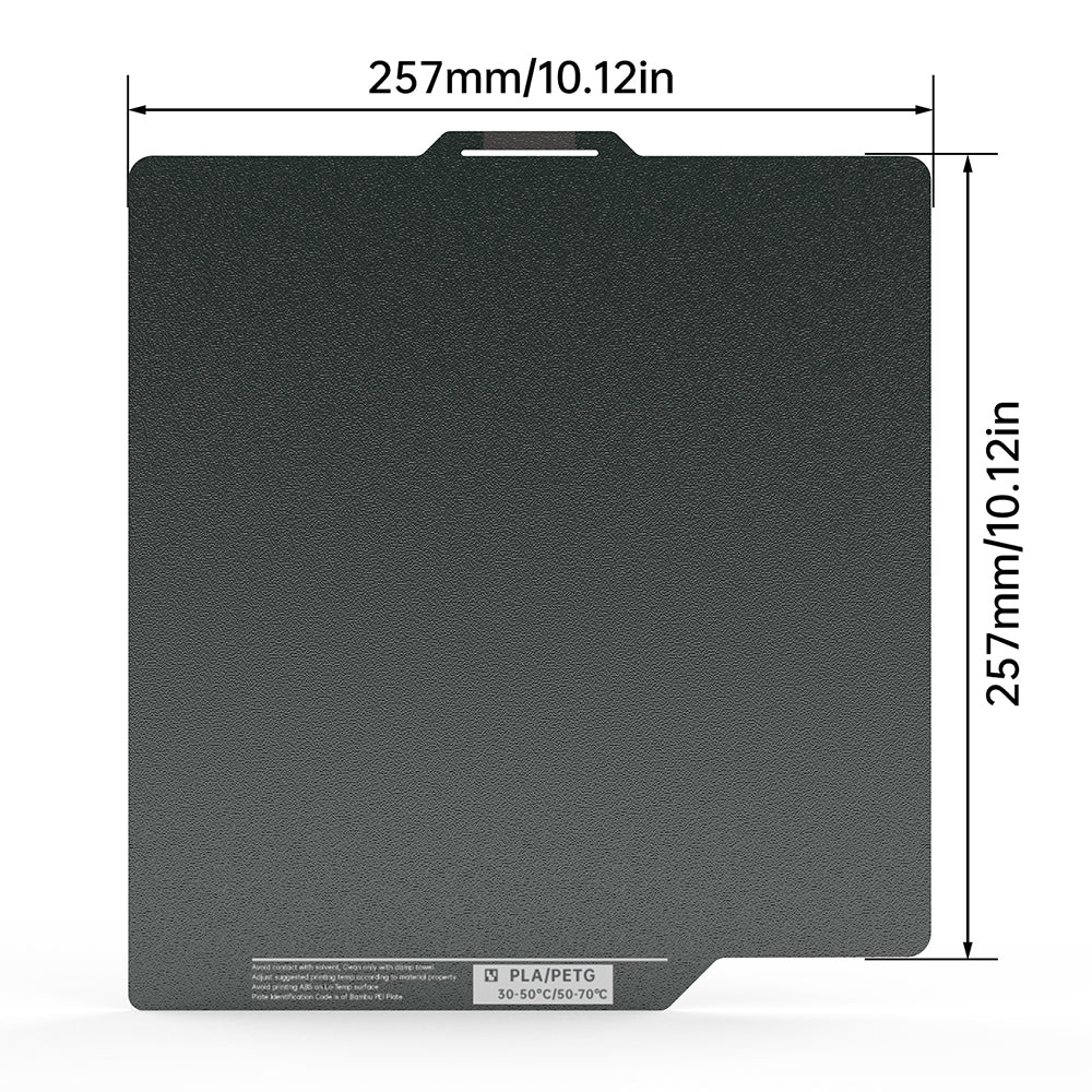 BIQU Panda Buildplate 257MM*257MM Double-CryoGrip Textured Coating Steel Sheet, Durable and Heat-resistant Build Plate for Bambu Lab P1P/P1S/P2S/X1C/A1 Printers