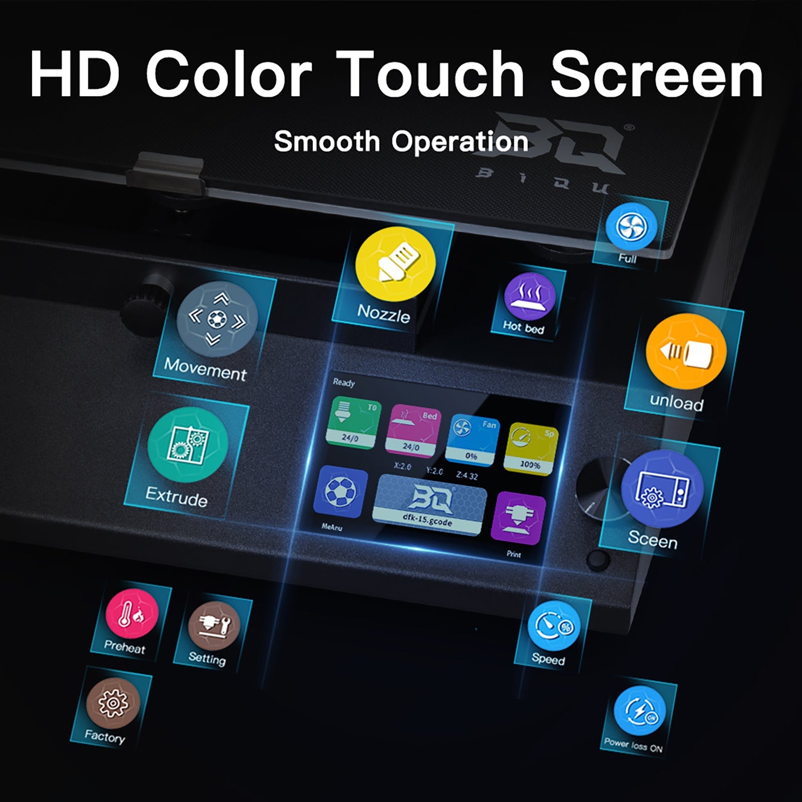 BIQU B1 SE FDM 3D Printer HD Color Screen Full Metal Extruder Upgrade 32Bit Control Board with Auto-Leveling Function Printer