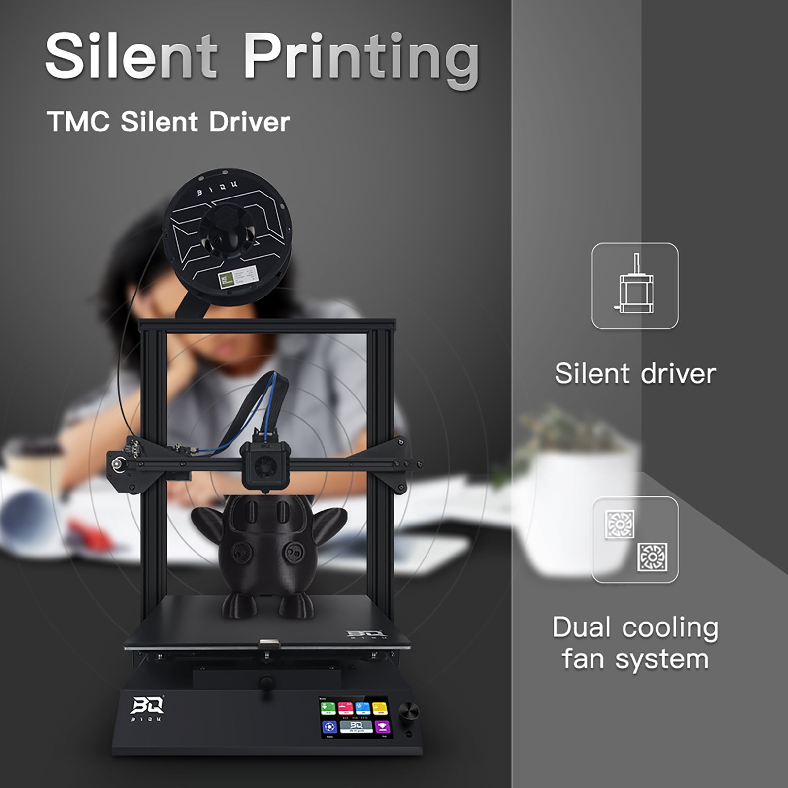 BIQU B1 SE FDM 3D Printer HD Color Screen Full Metal Extruder Upgrade 32Bit Control Board with Auto-Leveling Function Printer