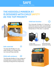 20%OFF Flash Deal | Kidoodle MiniBox A1: 3D Printer for Kids, Unleash Creativity with Kidoodle, 600mm/s High Speed, AutoLiv/Design Safe for Kids/5" Touch Screen, Wi-Fi/App Control, Easy to Install at Home/School