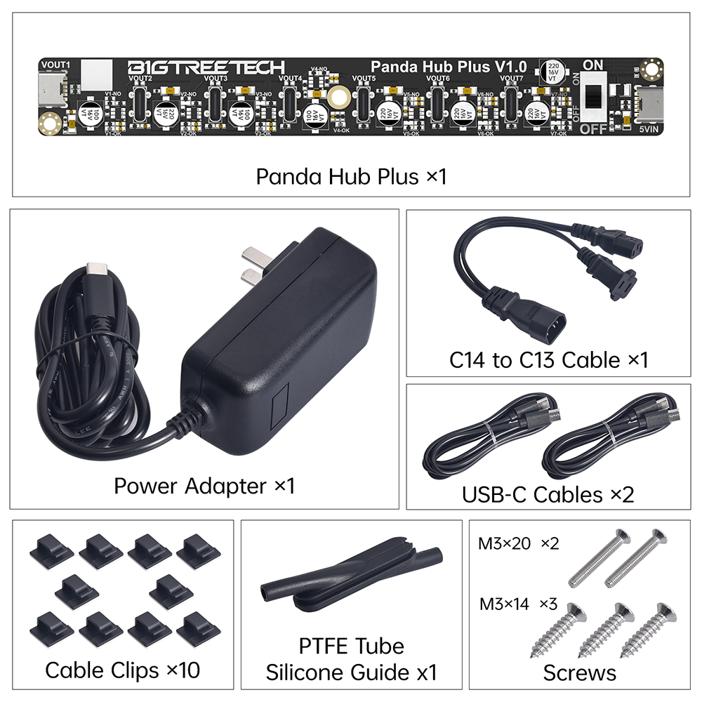 BIGTREETECH Panda Hub Dual USB Adapter Shield the Original USB Port on Bambu Lab P1S/P1P Printers