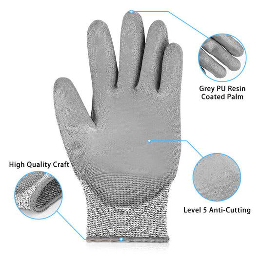 Hanboost Anti-Cut Protective Gloves for DIY, Gardening, Woodworking Glass Cutting