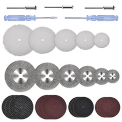 Hanboot 25pc Cutting Disc Set for Wood Glass Plastic Stone Metal for Rotary Tool