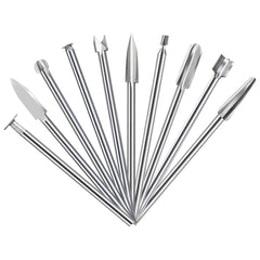 Hanboost 10pc Wood working Set – Carving & Grinding Bits for Rotary Tool