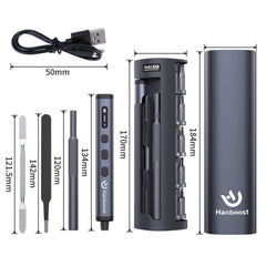 Hanboost 78 in 1 Precision Electric Screwdriver Set with Rotating Book Spine Storage Box Design for Reparing Laptop, Phone, Camera, Watch, and Drone