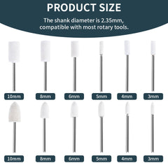 Hanboost 12pc Wool Felt Polishing Set for Rotary Tool Kit