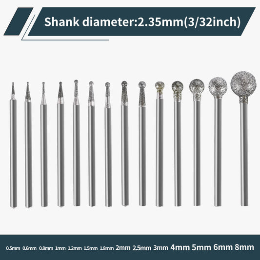 Hanboost 14pc Ball Shape Carving Set for Rotary Tool