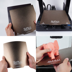 3D Printing PEI Build Plate, Spring Steel Frosted Build Surface, fits all FDM Printer with 235*235mm Build Size, 2A+1B