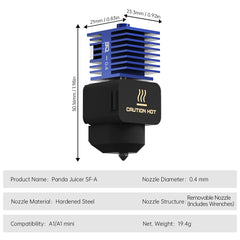 BIQU Panda Juicer Hotend  Standard Flow with 0.4mm Hardened Steel Nozzle for Bambu Lab A1/A1 mini
