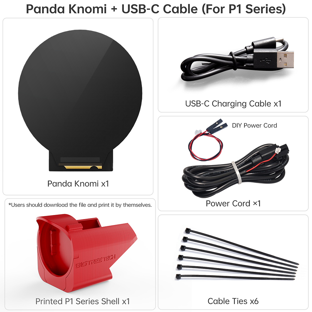 BIGTREETECH Panda Knomi Smart Display Companion for Bambulab Printers, Wireless Control & Custom GIFs