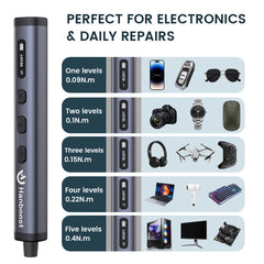 Hanboost 78 in 1 Precision Electric Screwdriver Set with Rotating Book Spine Storage Box Design for Reparing Laptop, Phone, Camera, Watch, and Drone