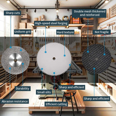 Hanboot 25pc Cutting Disc Set for Wood Glass Plastic Stone Metal for Rotary Tool
