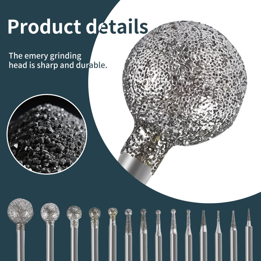 Hanboost 14pc Ball Shape Carving Set for Rotary Tool