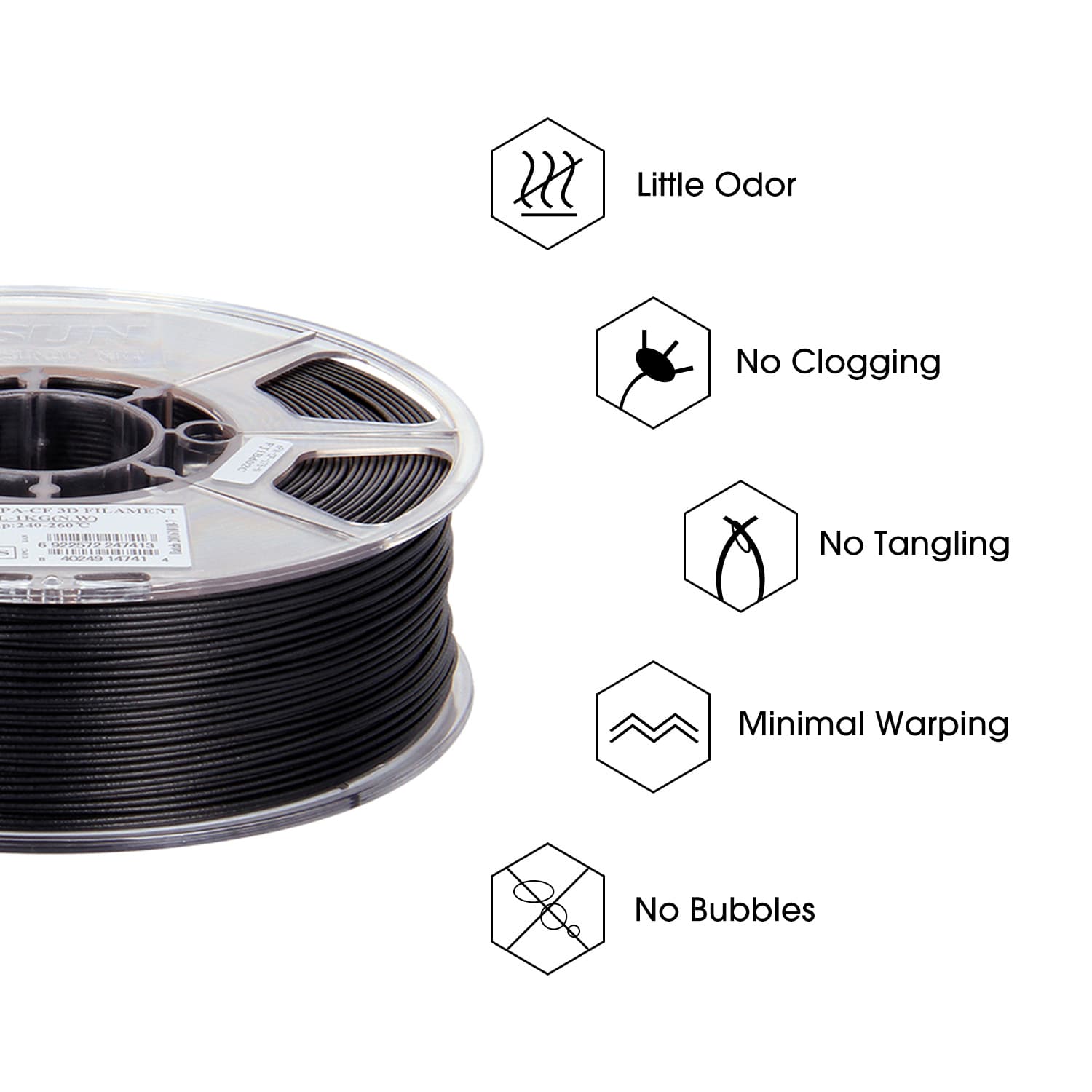 eSUN ePA-CF 1.75mm 3D Filament 10PCS