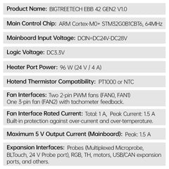 BIGTREETECH EBB 36/42 Can Bus & Gen2 for Connecting Klipper Expansion Device Support PT1000