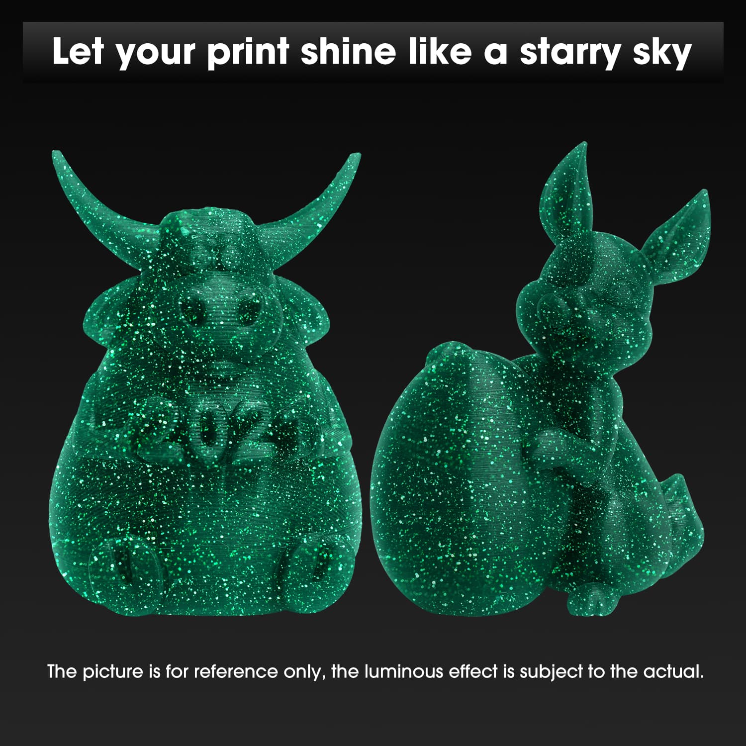 eSUN Stars Twinkle Shining PLA 1.75mm 3D Filament 1KG Glow in The Dark