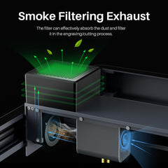 ELEGOO PHECDA 20W Laser Engraver & Cutter with Air Assist, CNC Laser Engraving and Cutting Machine for Wood and Metal, Dark Acrylic, 400x400mm Engraving Area (Basic)