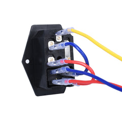BIQU 15A 250V Rocker Switch Power Socket Inlet Module Plug 5A Fuse Switch with 5Pcs 16-14 AWG Wiring 3 Pin IEC320 C14